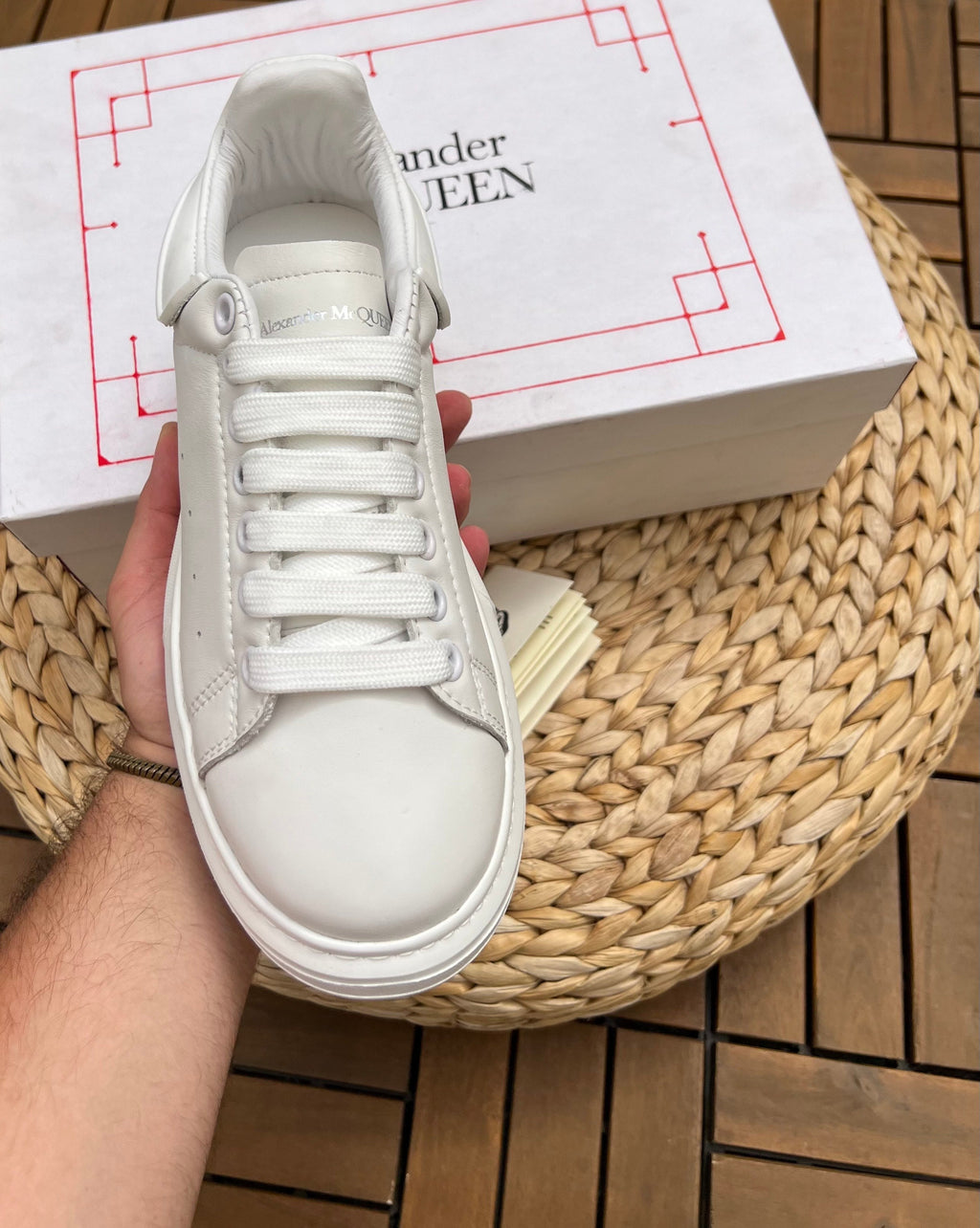 McQueen WHITE CUIR