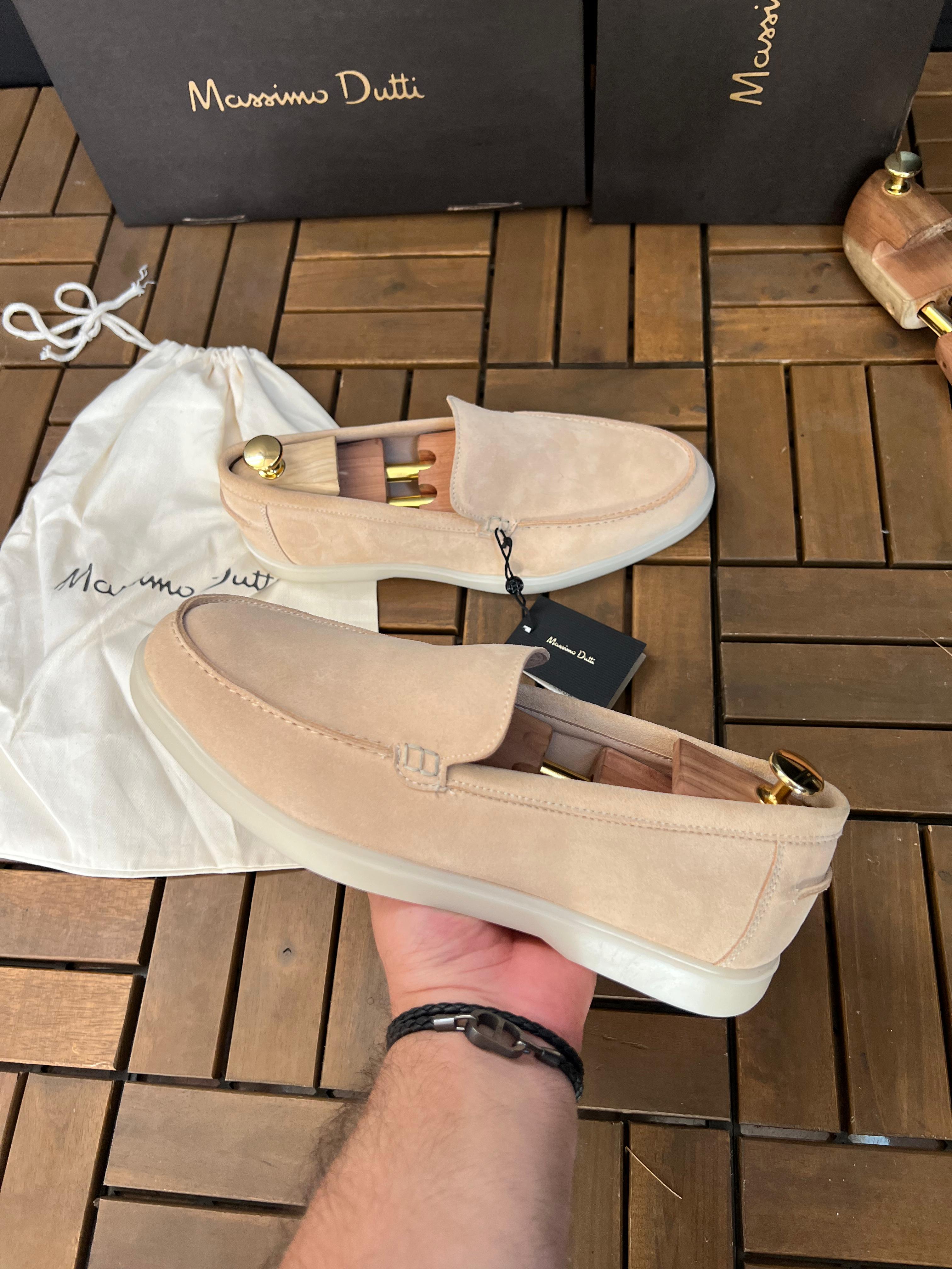 mocassin daim beige